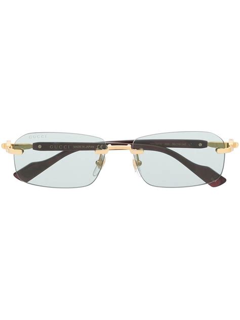 gucci semi remiless glasses|gucci rectangular eyeglasses.